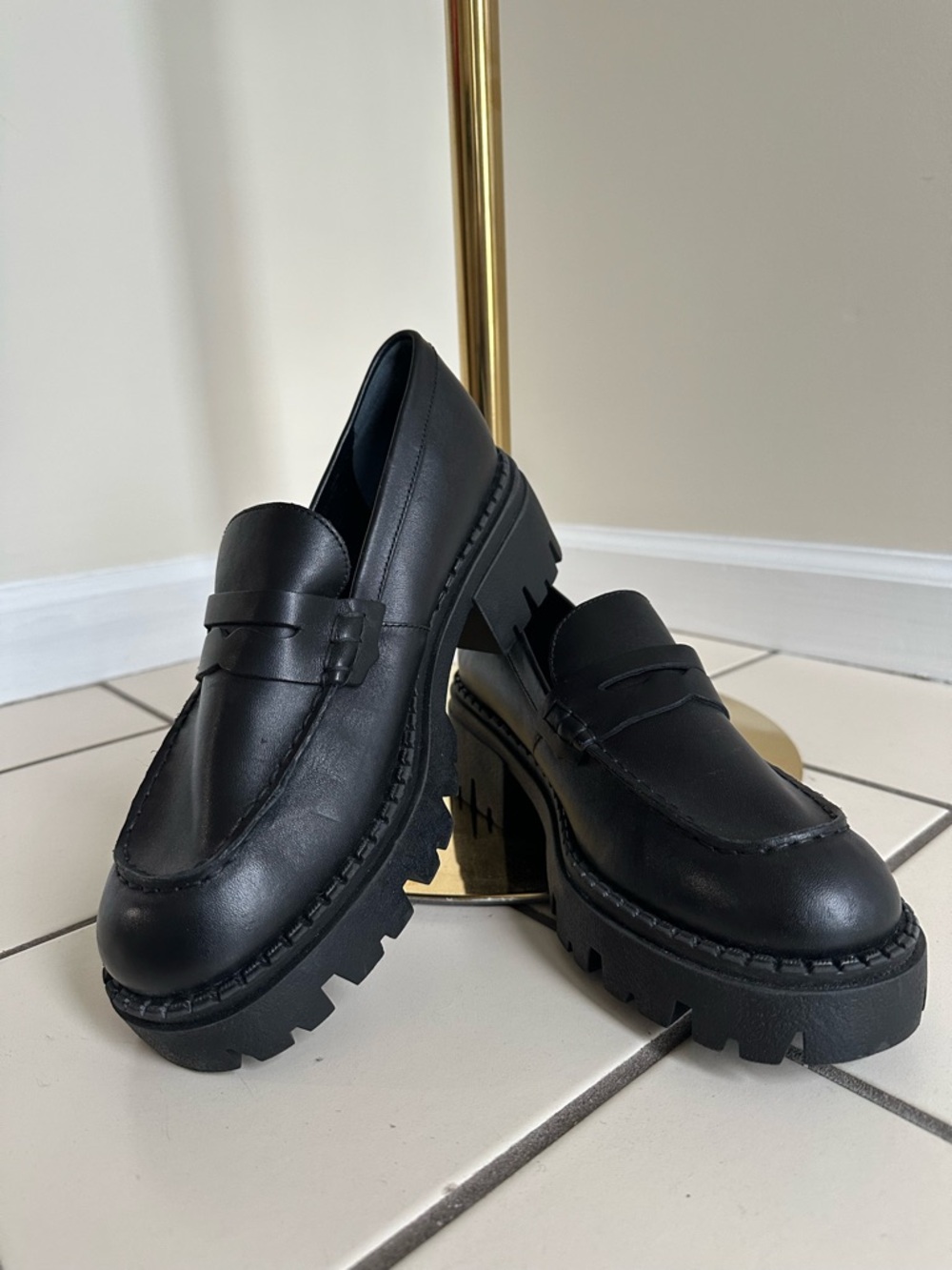 NWOB Free People Lyra Lug Sole Loafers- Size 38 - Picture 3 of 9